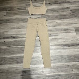 Women's Cream Pants & Jumpsuit Set